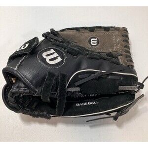 Wilson Baseball Glove 12" A03RB158512 Genuine Leather Mitt A350 Black Dual Hinge